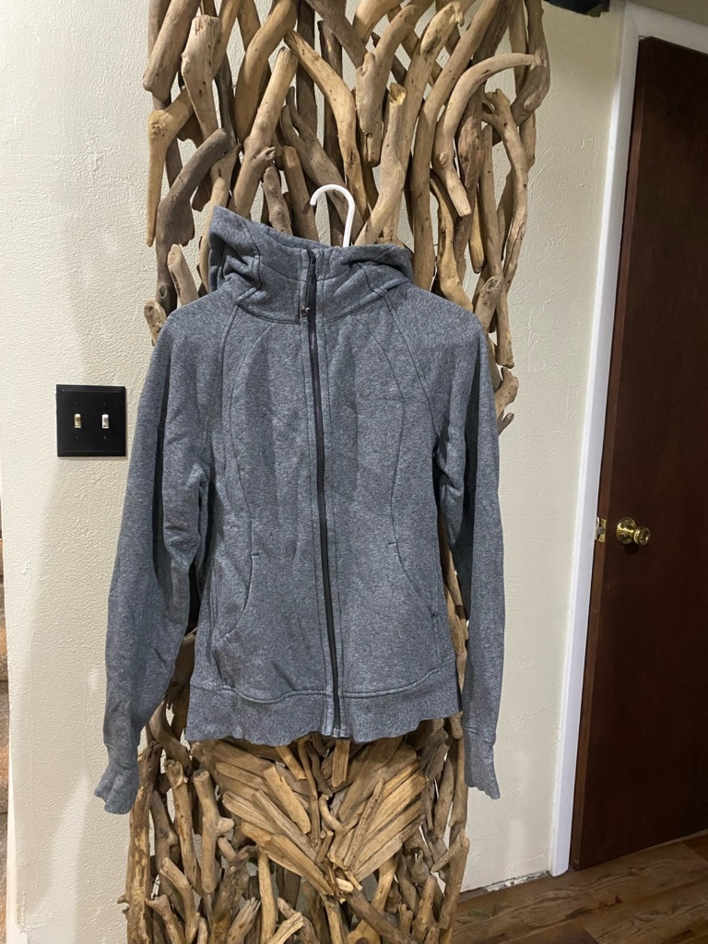 lululemon athletica Heathered Gray Full-Zip Hooded Jacket
